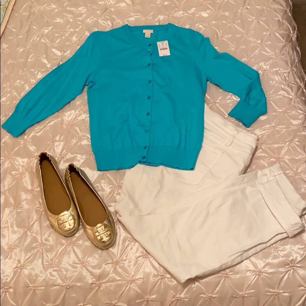 {NWT} J. Crew :: Blue 3/4 Sleeve Cardigan